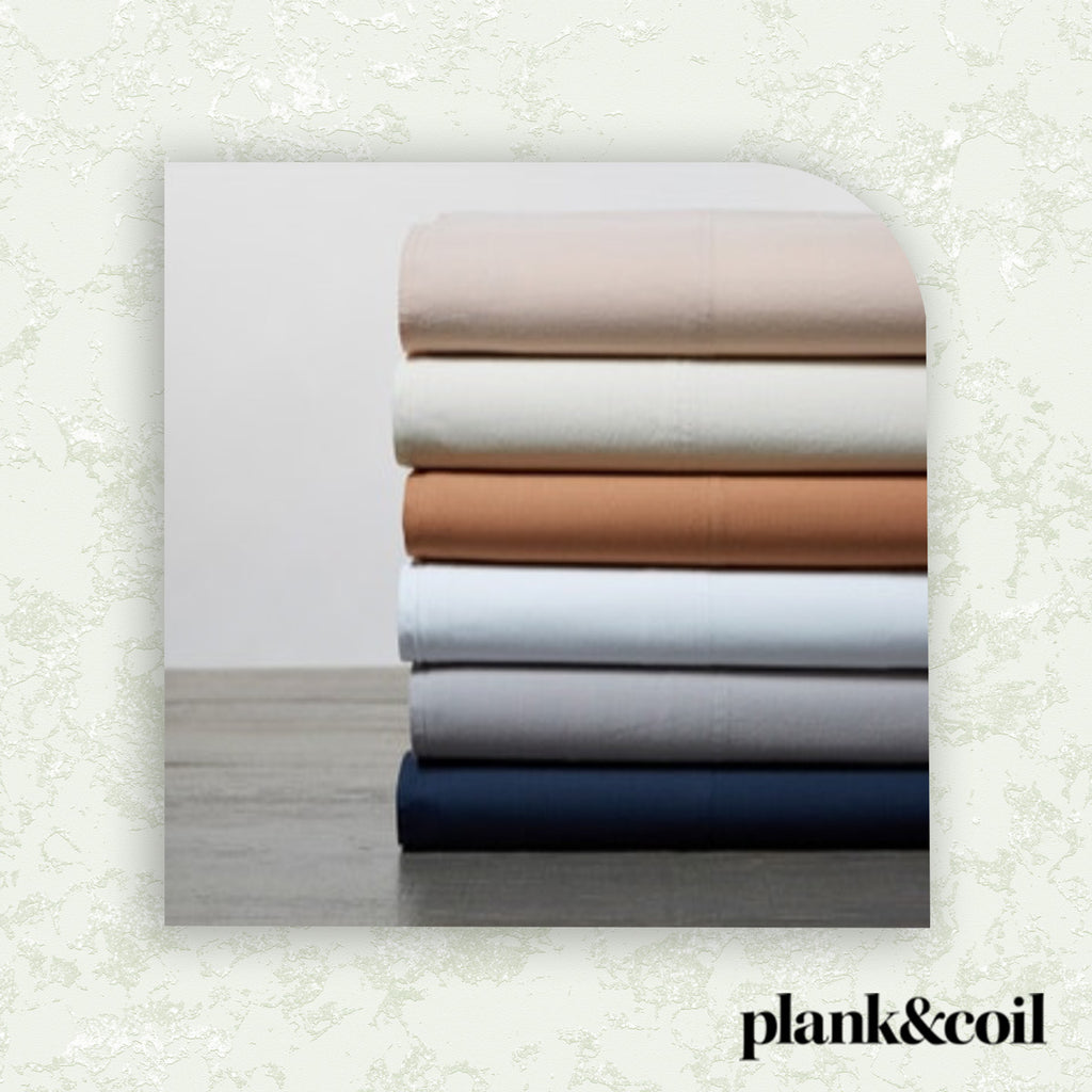 Coyuchi Crinkled Percale Sheet Set