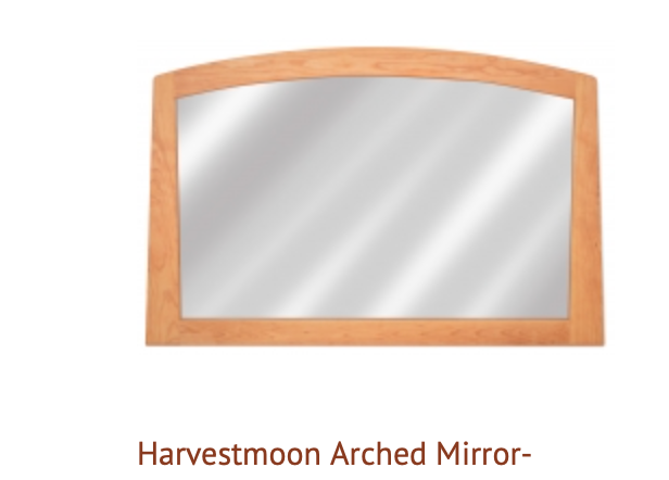 Maple Corner Harvestmoon Arched  Mirror WIDE 46"W x 32"H Cherry Wide